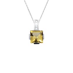 Zlatý přívěsek s citrínem a diamanty