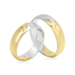 Zlaté snubní prsteny s diamantem