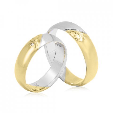 Zlaté snubní prsteny s diamantem