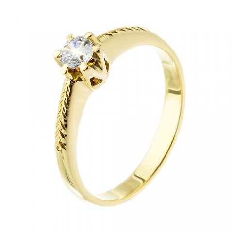 Zlatý prsten s diamantem 